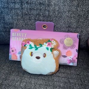 Cute Hedgehog 3D Plush Spa Headband For Makeup And Skincare Application Beauty